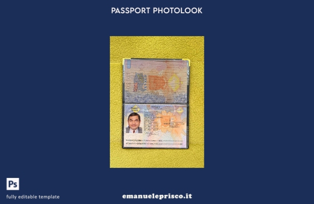 modello di photolook per passaporto Tuvalu in stile verificato